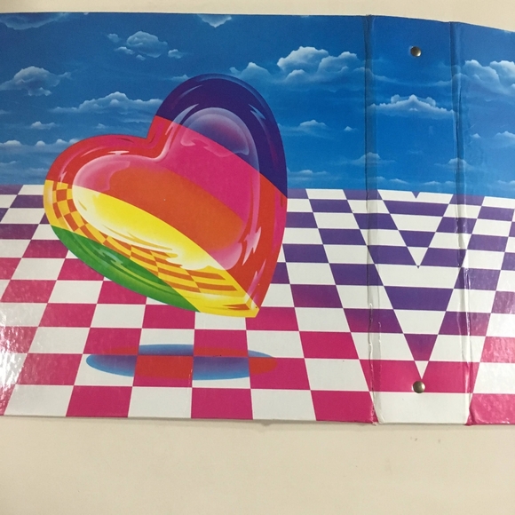 LISA FRANK VINTAGE  90s RAINBOW HEART 3 RING  BINDER RARE - Picture 13 of 16